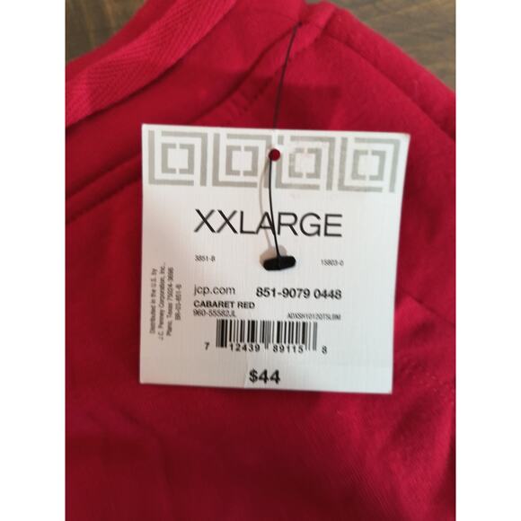 Liz Claiborne Elastic Waist Drawstring Pants Womens XXL Red Pull on Stretch Knit - Picture 3 of 14